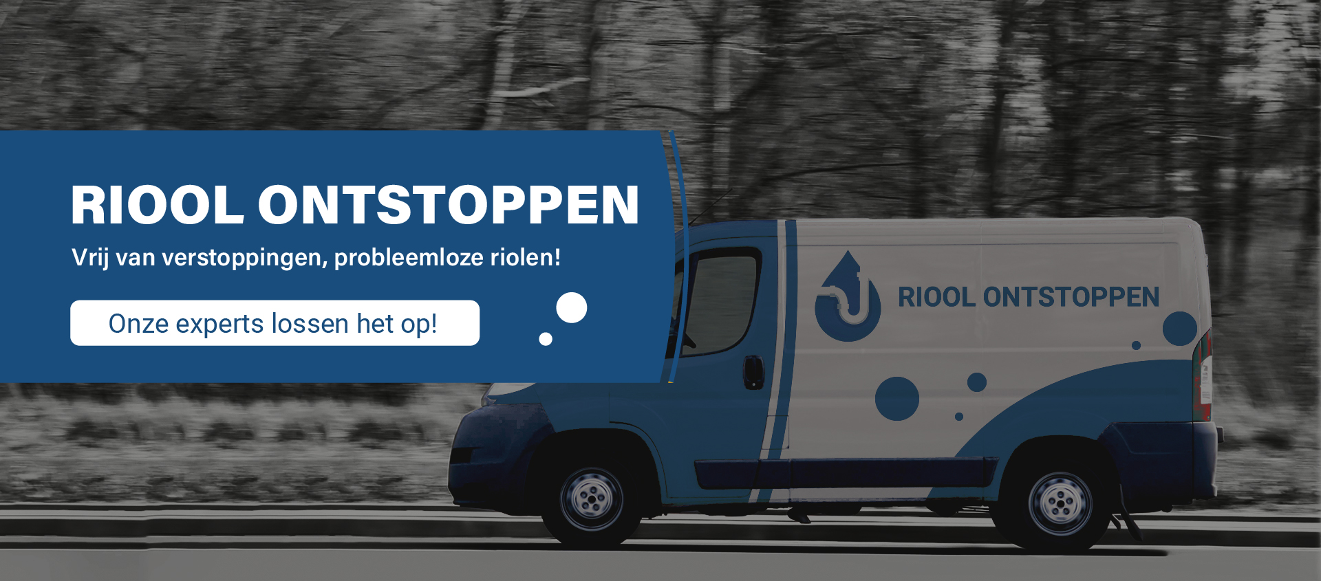 Riool ontstoppen Roermond ojnderweg naar een spoedklus met de werkbus